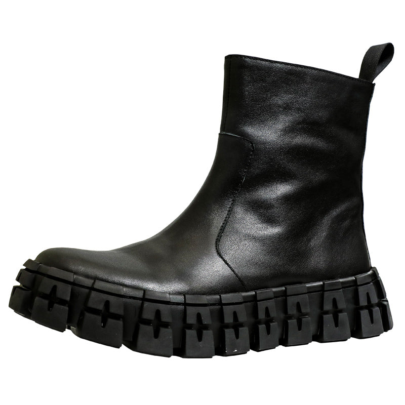 Thick Sole Mid Top Motorcycle Boots